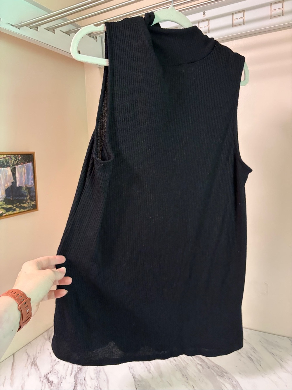 torrid Black Ribbed Sleeveless Mock Neck Tank